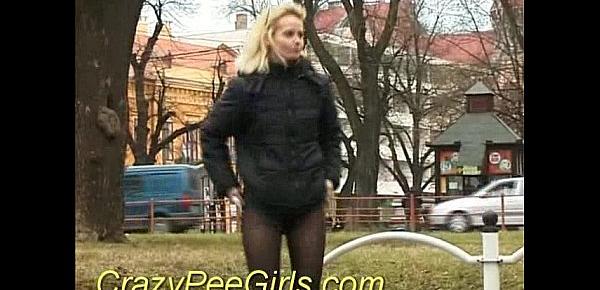  Crazy pee girl in the park sex